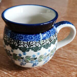 Polish pottery bubble /pot belly / farmer's mug, hand made in Poland